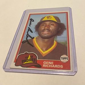 Gene Richards AUTOGRAPHED 1981 Topps Baseball Card vintage collectible